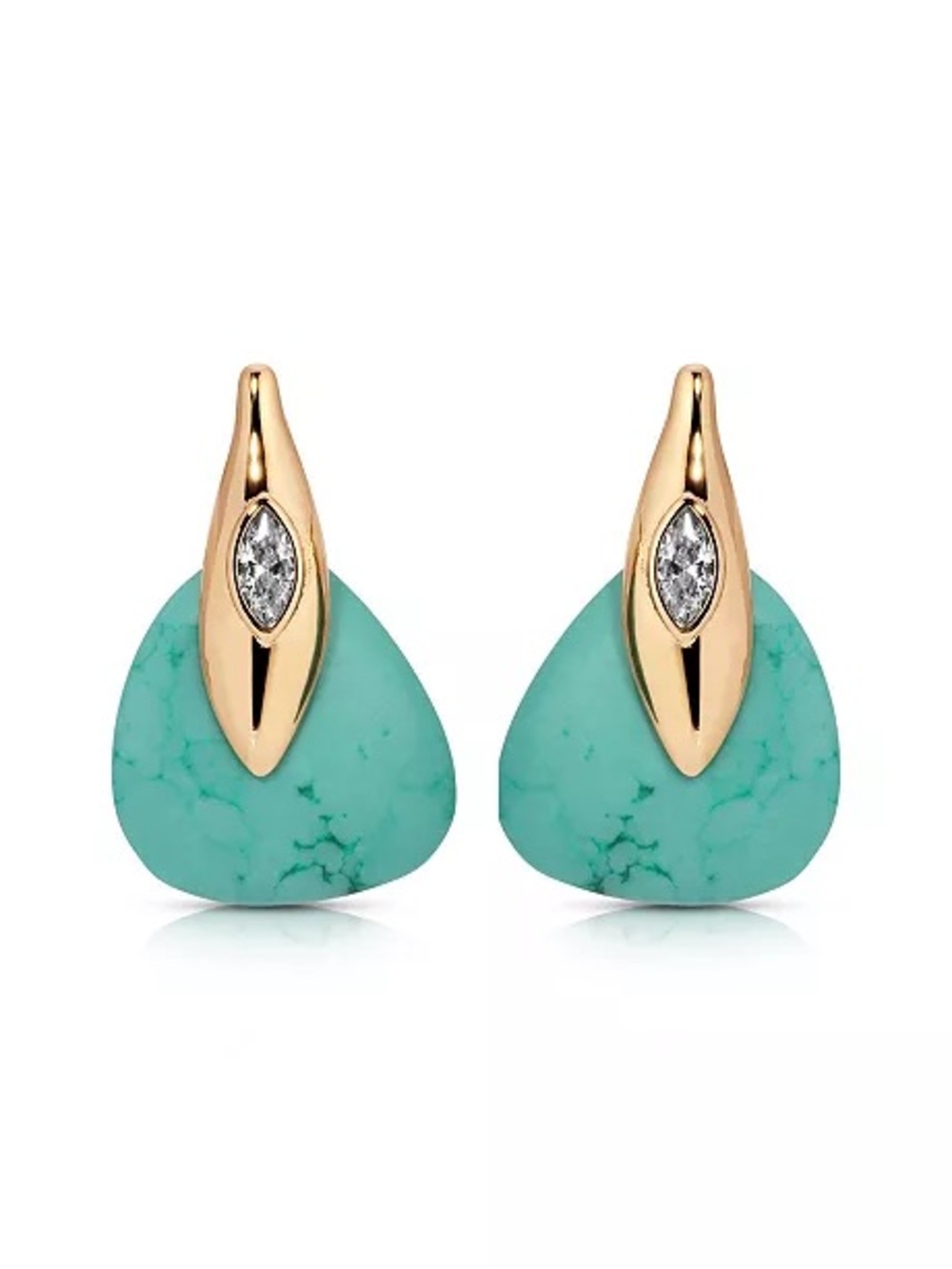 ETTIKA Turquoise Solstice Gold-Tone Drop Earrings